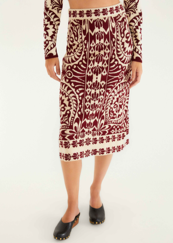 FARM Rio Pineapple Love Knit Midi Skirt