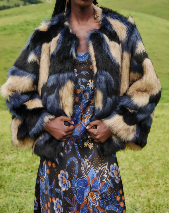 FARM Rio Fur Coat Multicolor