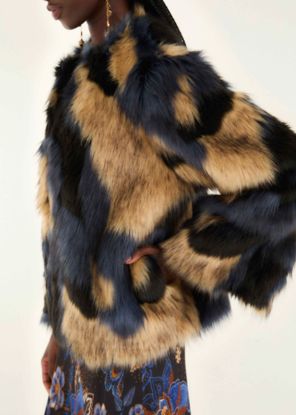 FARM Rio Fur Coat Multicolor