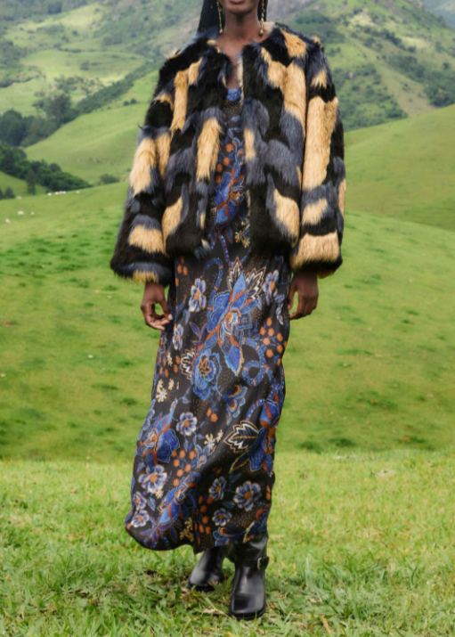 FARM Rio Fur Coat Multicolor