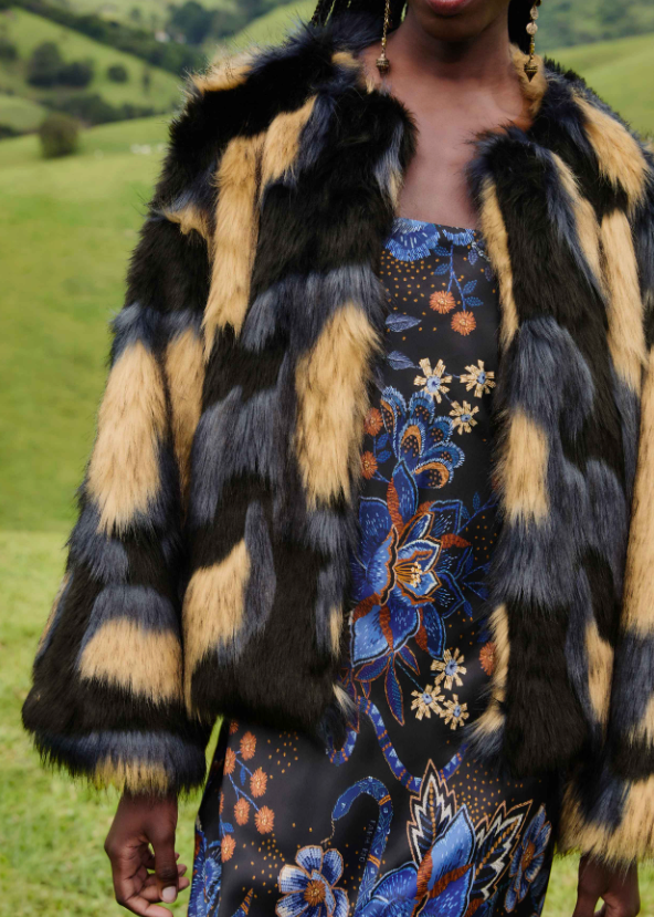 FARM Rio Fur Coat Multicolor