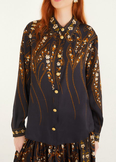 FARM Rio Garden Silhouette Black Shirt