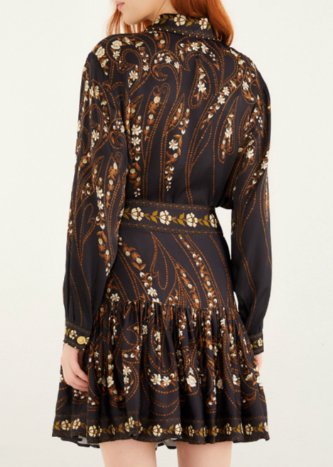 FARM Rio Garden Silhouette Black Mini Skirt