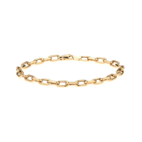 Adina Reyter 4mm Wide 7" Italian Chain Link Bracelet 14k Yellow Gold