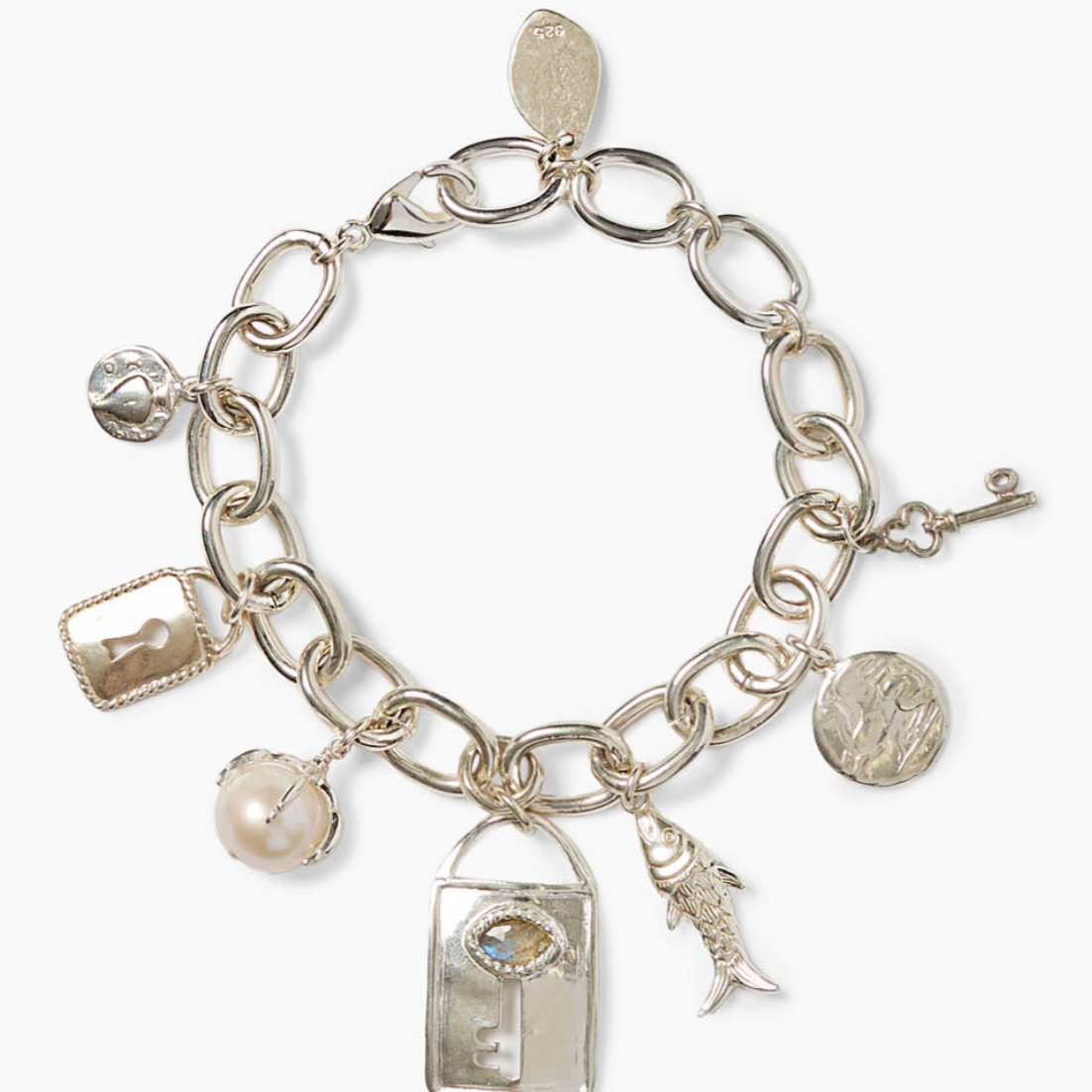 Chan Luu Chan Luu Lock and Key Charm Bracelet Silver