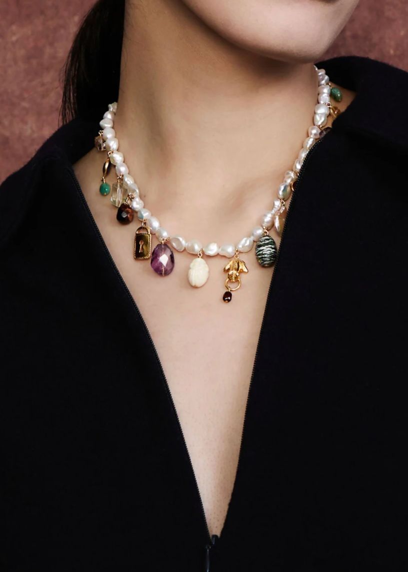 Chan Luu Eve Charm Necklace Multi