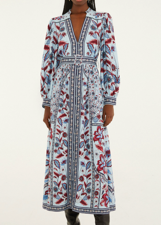 FARM Rio Marcelle Soft Blue Maxi Dress