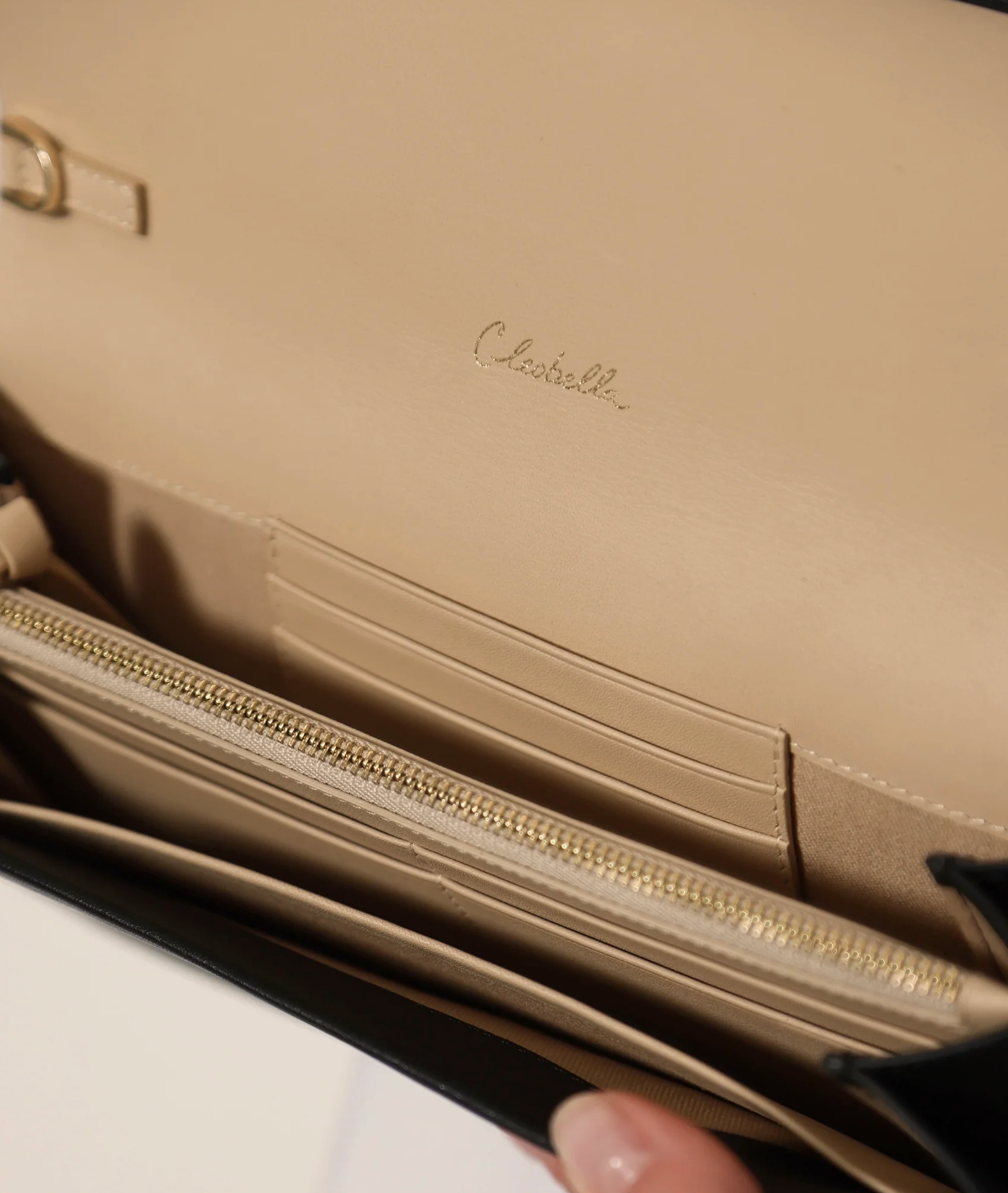 Cleobella Coeur Wallet Clutch | Black/Gold