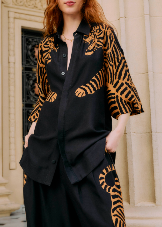 FARM Rio Black Tiger Long Sleeve Shirt