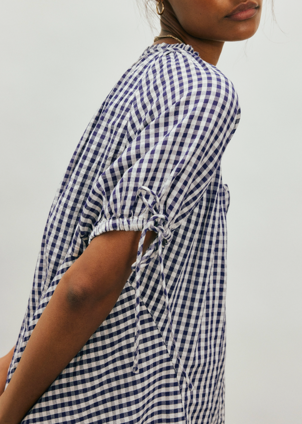 Free People Farley Gingham Tunic | Navy Combo
