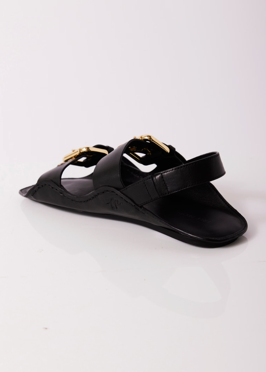 Free People Blossom Buckle Sandal | Black Leather