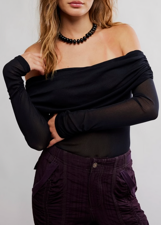 Free People Forget Me Not Bodysuit | Black