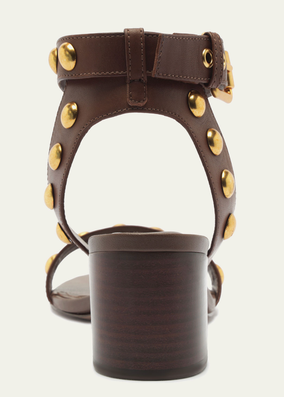 FARM Rio Leather Block Sandal | Walnut