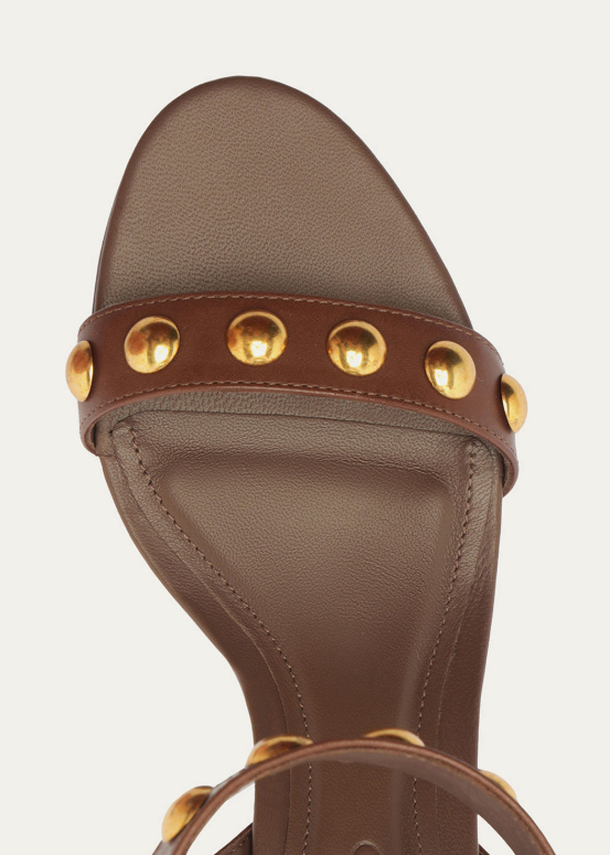 FARM Rio Leather Block Sandal | Walnut