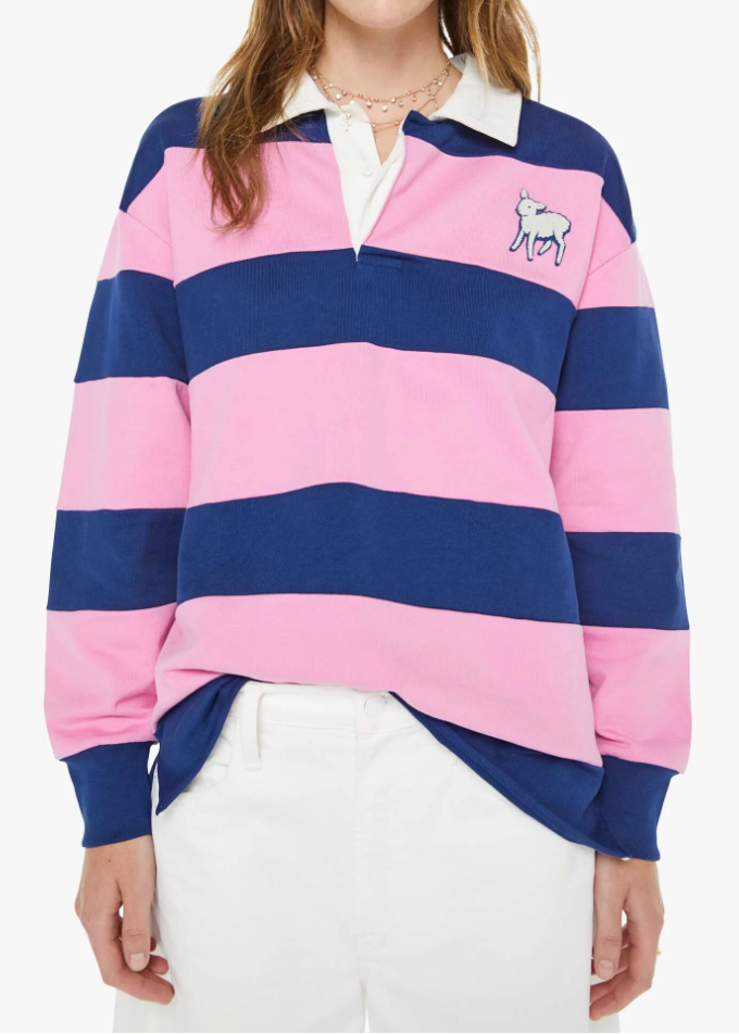 MOTHER The Piece Huddle | Estate Blue And Begonia Pink