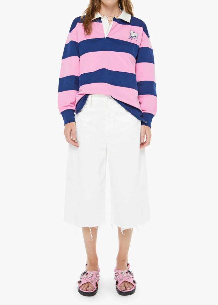 MOTHER The Piece Huddle | Estate Blue And Begonia Pink