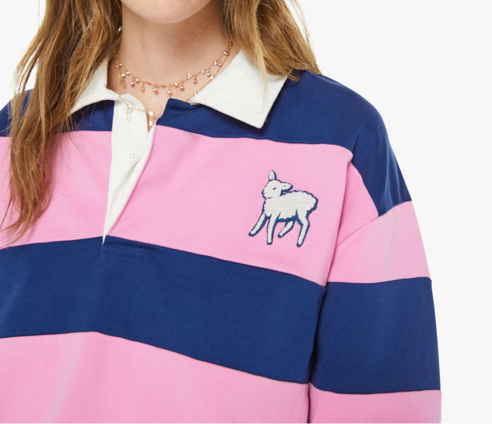MOTHER The Piece Huddle | Estate Blue And Begonia Pink