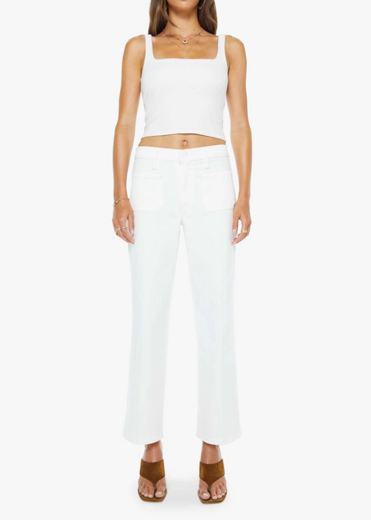 MOTHER Patch Pocket Mid Rise Maven Ankle | Totally Innocent