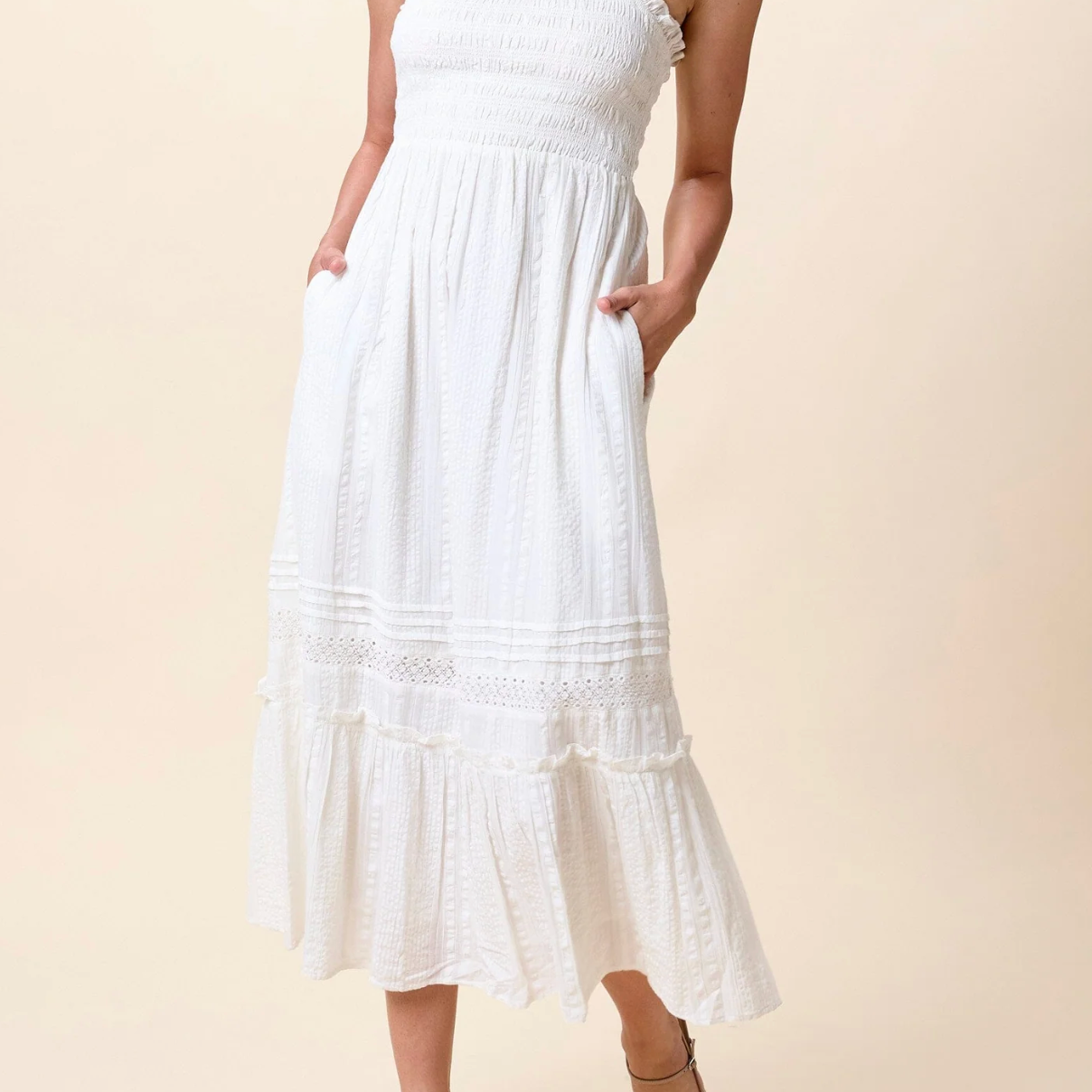 Cleobella Magnolia Ankle Dress | Ivory