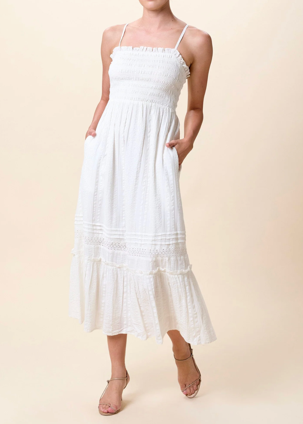 Cleobella Magnolia Ankle Dress | Ivory