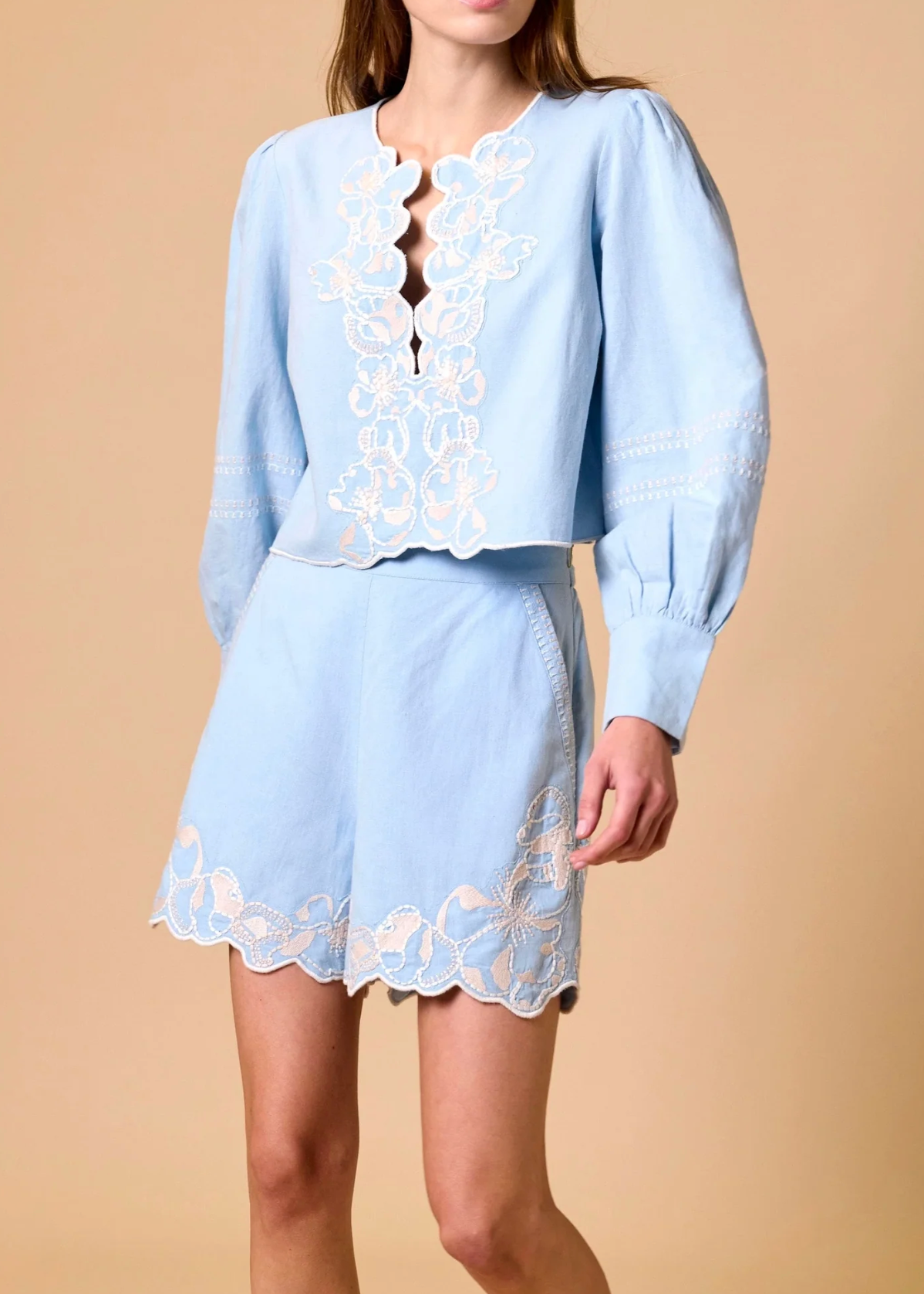 Cleobella Manon Blouse | Glacier Lake