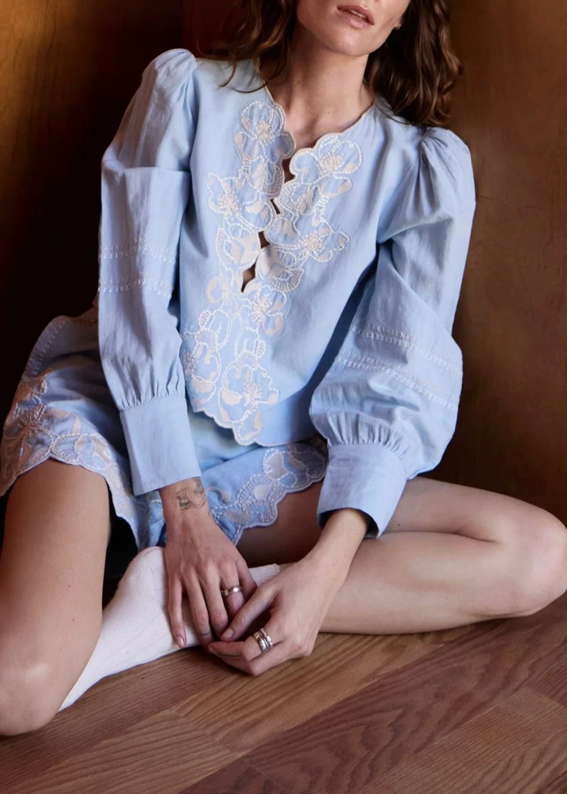 Cleobella Manon Blouse | Glacier Lake