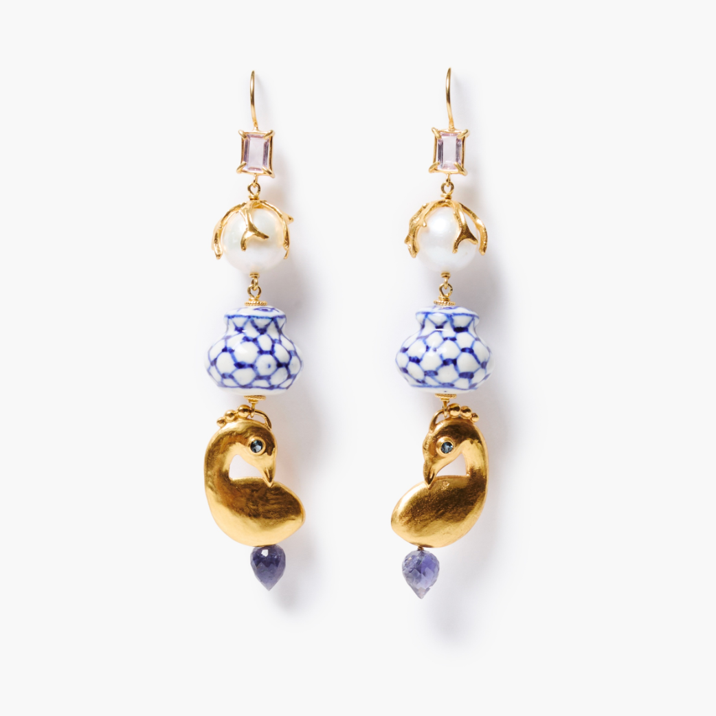 Chan Luu Delft Chandelier Earrings Multi