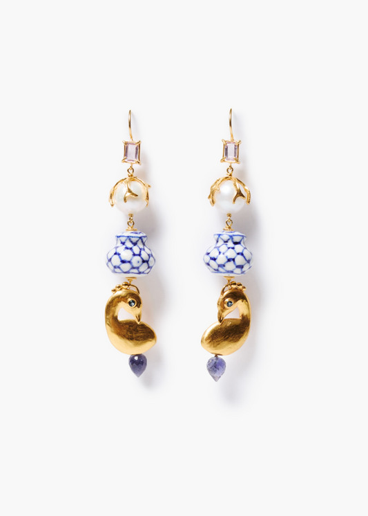 Chan Luu Delft Chandelier Earrings Multi