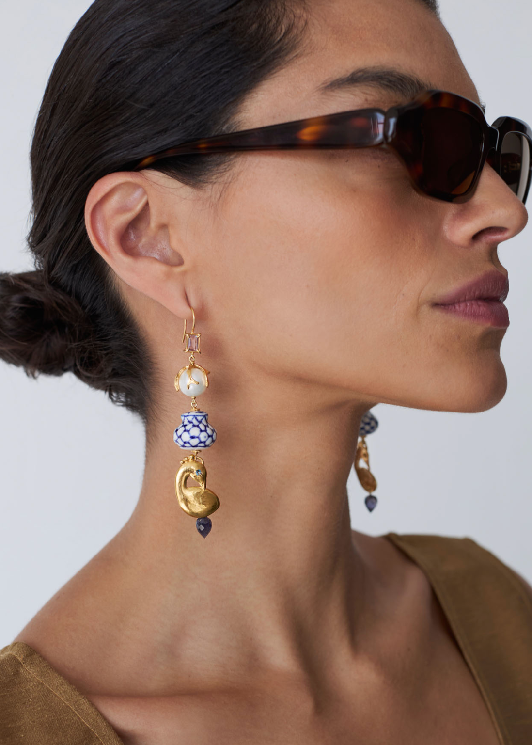 Chan Luu Delft Chandelier Earrings Multi
