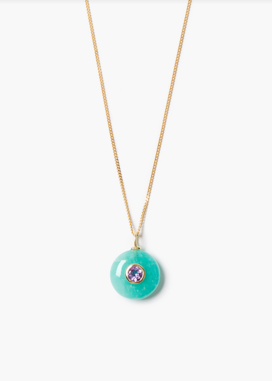Chan Luu Amazonite + Amethyst Inlay Pendant Necklace