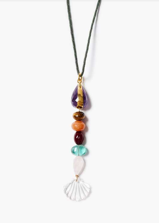 Chan Luu Long Fish Drop Bejeweled Pendant Necklace