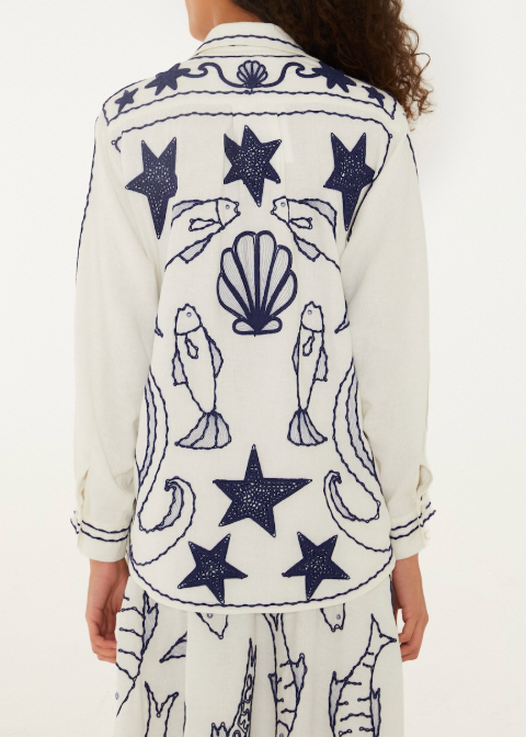 FARM Rio Fresh Fish Shirt | Off-White