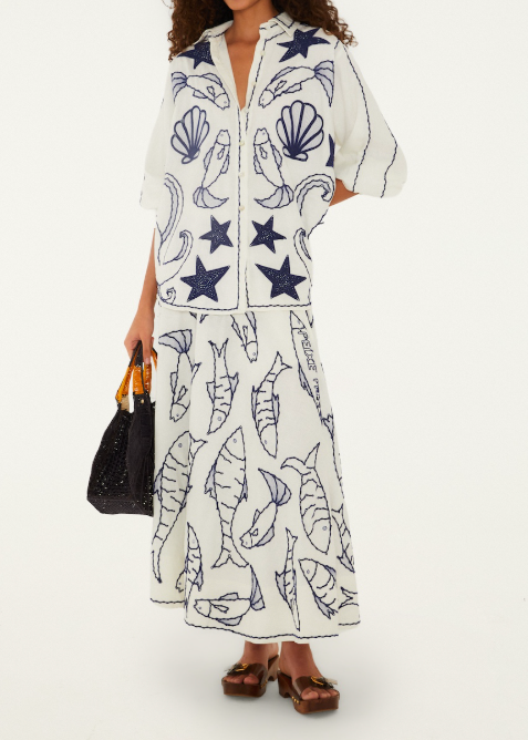 FARM Rio Fresh Fish Shirt | Off-White