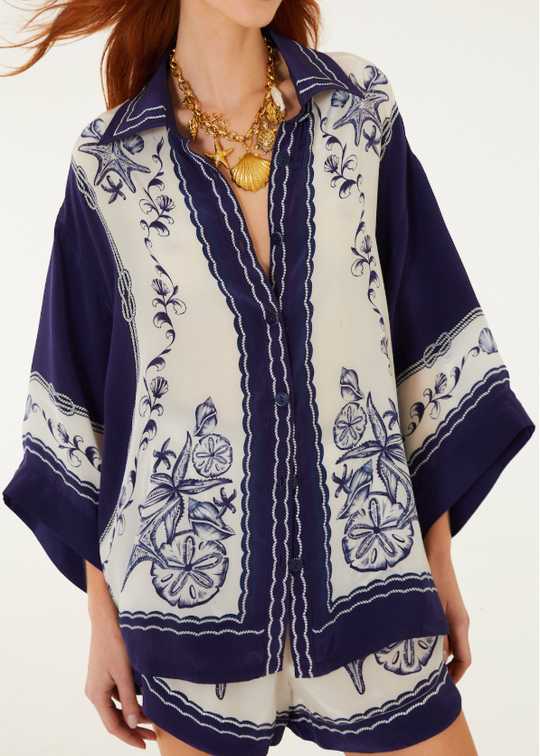 FARM Rio Coast Scarf Off-White Shirt