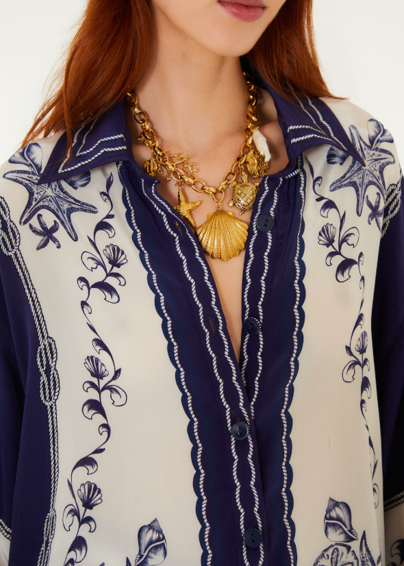 FARM Rio Coast Scarf Off-White Shirt