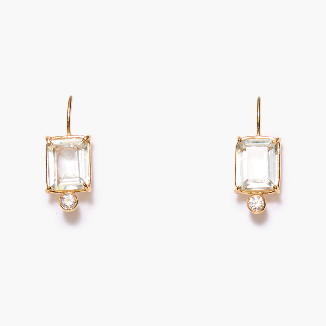 Chan Luu 18k Gold Plated Green Amethyst + Diamond Earring