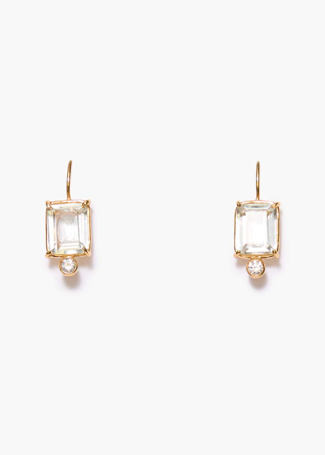 Chan Luu 18k Gold Plated Green Amethyst + Diamond Earring