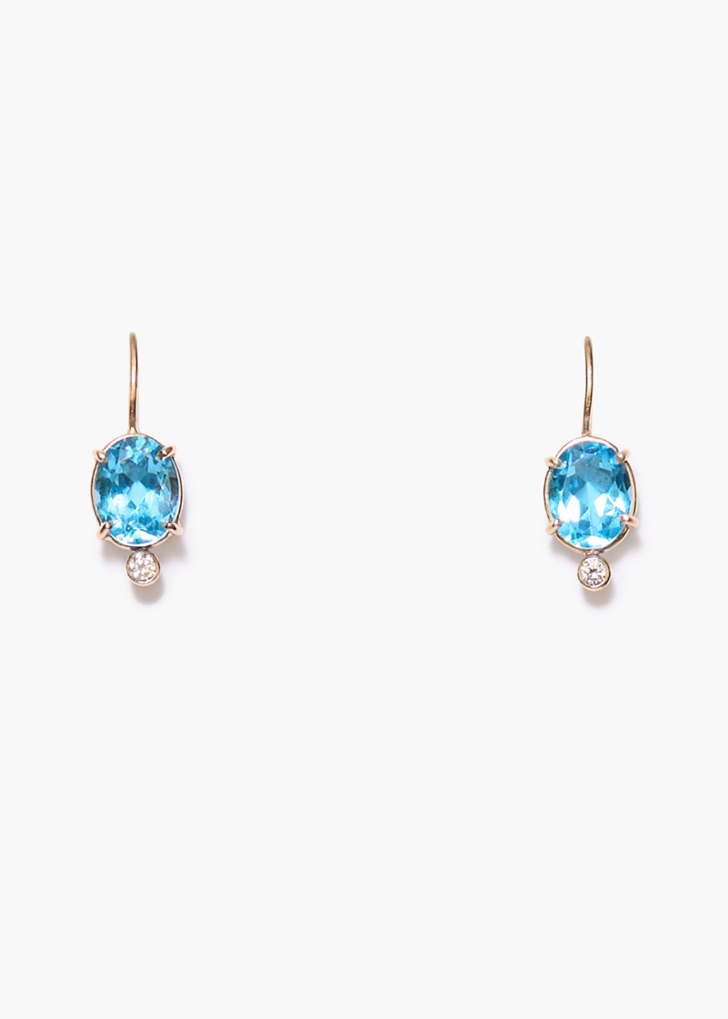 Chan Luu Blue Topaz + Diamond Earrings