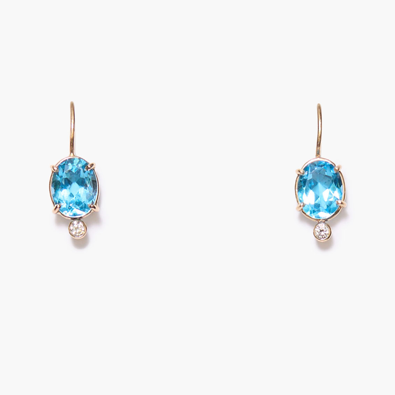 Chan Luu Blue Topaz + Diamond Earrings