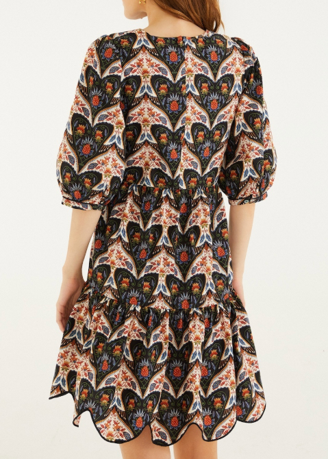 FARM Rio Porcelain Birds Black Mini Dress