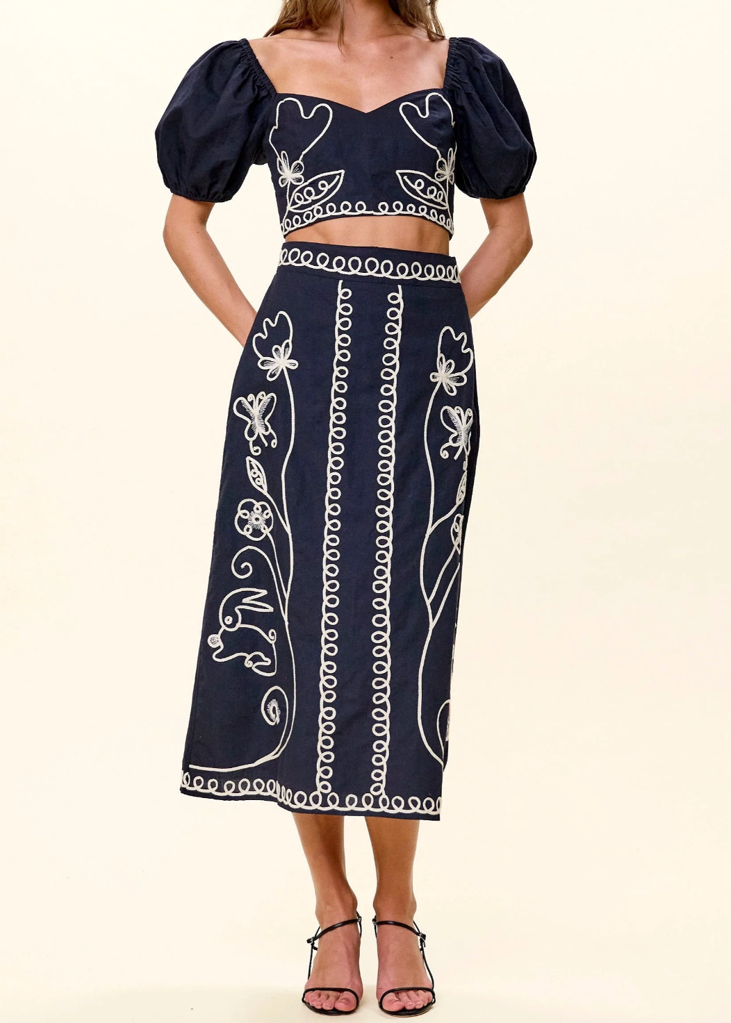 Cleobella Sorina Midi Skirt | Black
