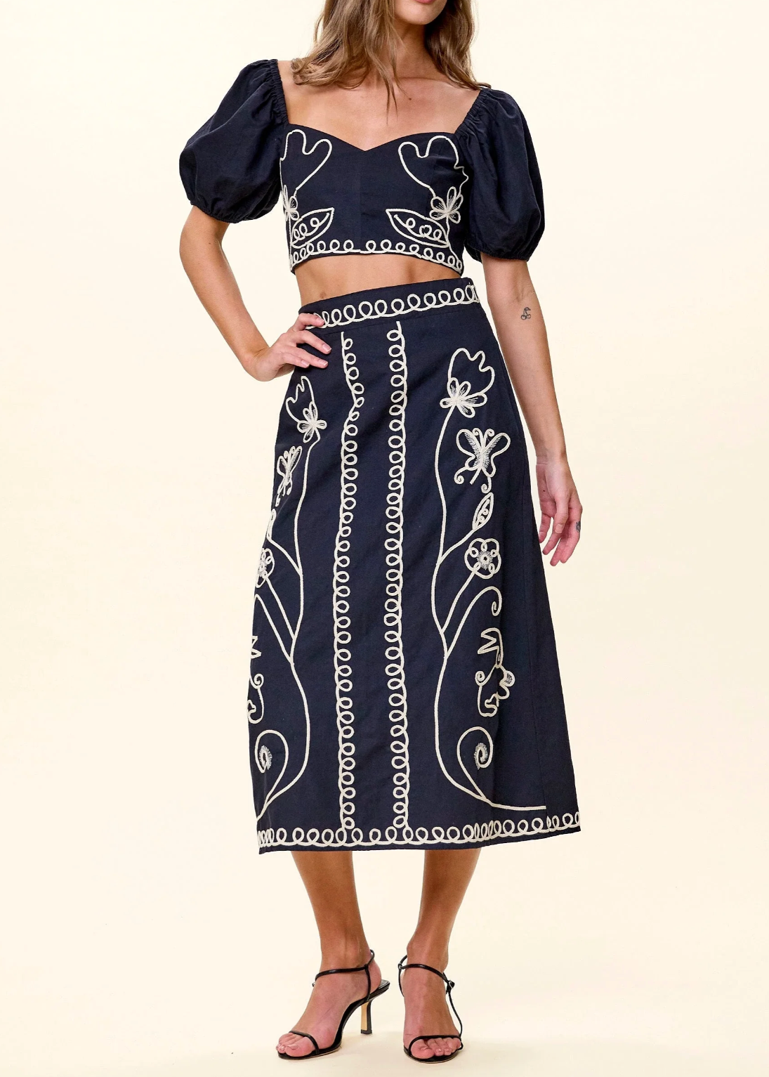 Cleobella Sorina Midi Skirt | Black