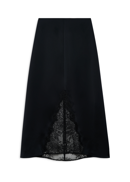 Anine Bing Malou Skirt | Black And Black Lace