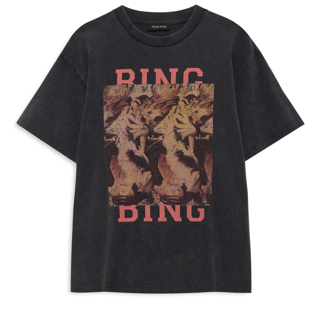 Anine Bing Cade Tee Tiger Bing | Washed Black