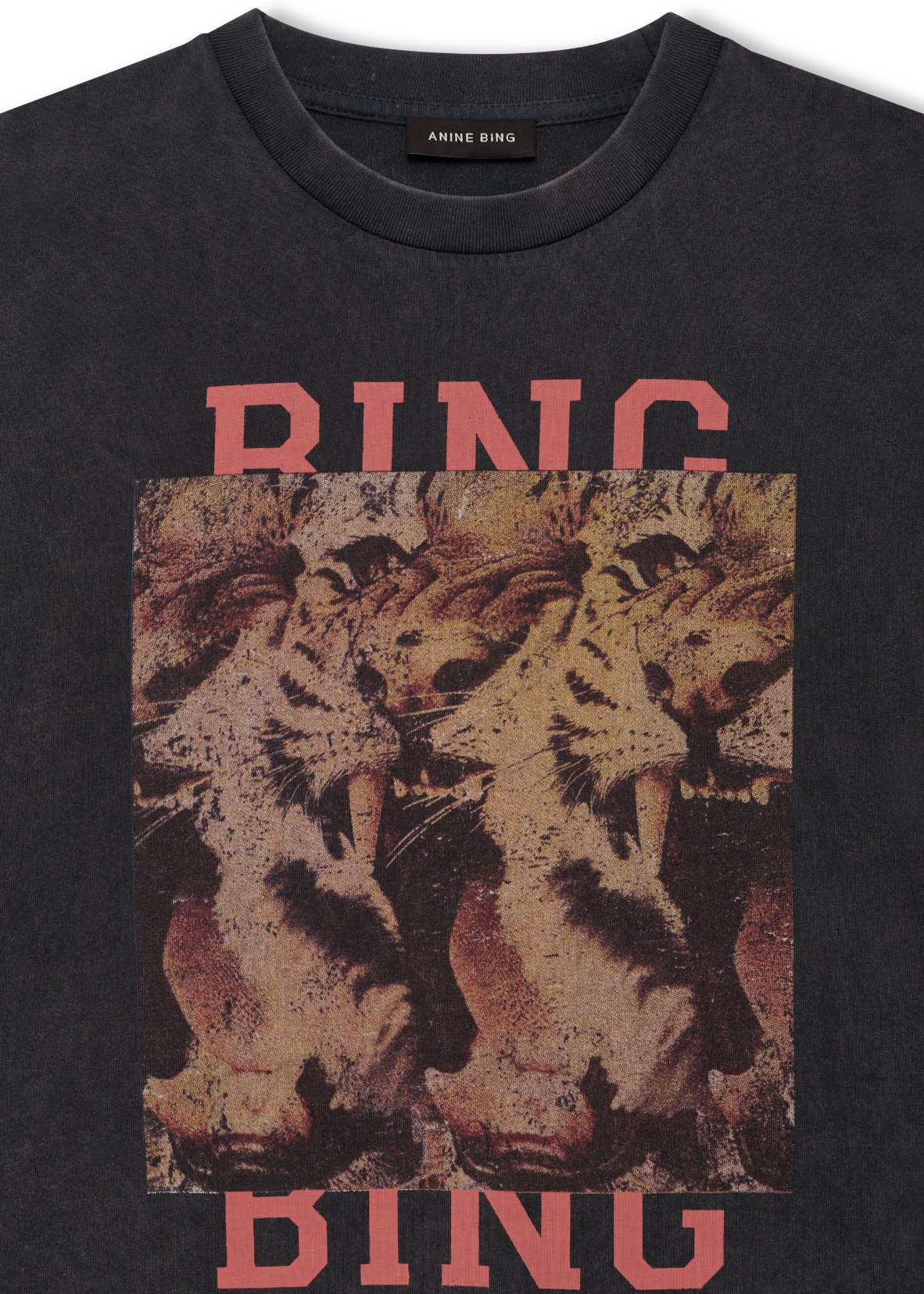 Anine Bing Cade Tee Tiger Bing | Washed Black