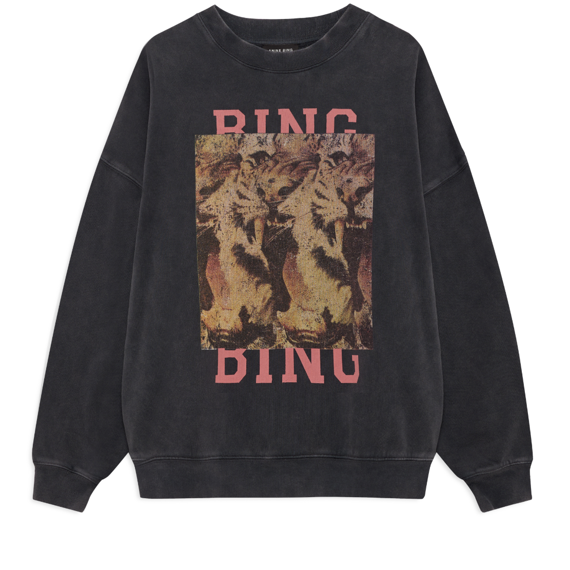 Anine Bing Miles Sweatshirt Tiger Bing | Washed Black
