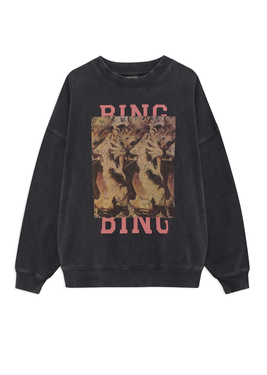 Anine Bing Miles Sweatshirt Tiger Bing | Washed Black