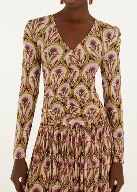 FARM Rio Garden Medal Multicolor Jersey Long Sleeve Blouse