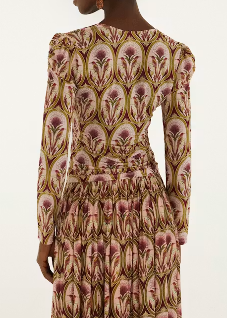 FARM Rio Garden Medal Multicolor Jersey Long Sleeve Blouse