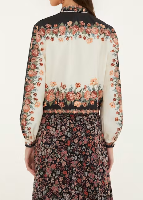 FARM Rio Winter Floral Cream Long Sleeve Shirt